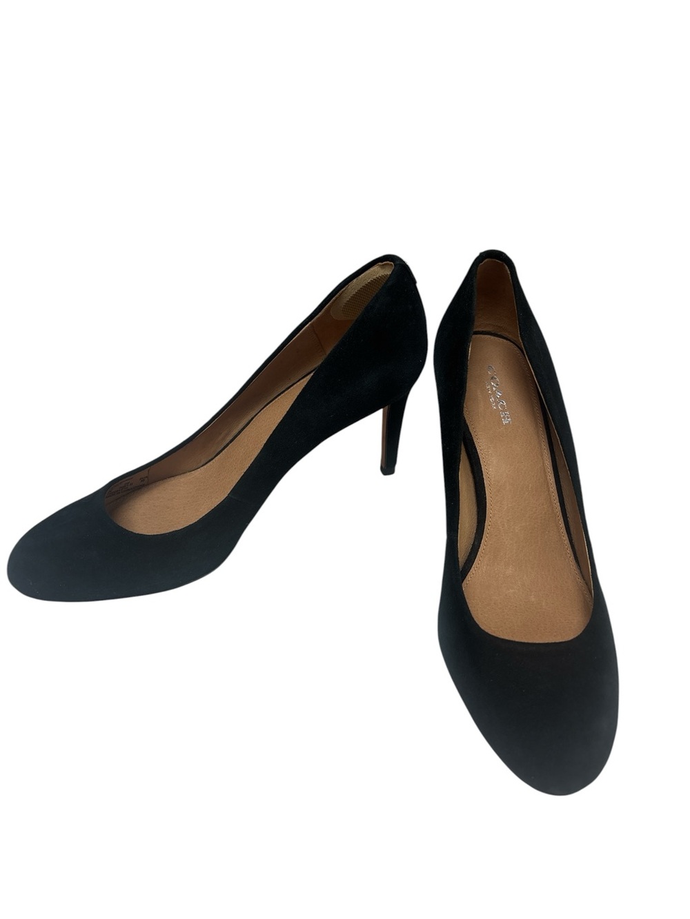 Coach Rosey Classic Black Suede Women's Mid Heel Pumps